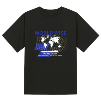 WORLD WISE 반팔 티셔츠 블랙